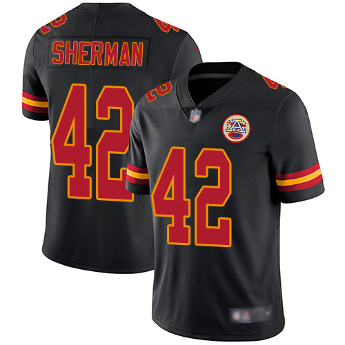 Men Kansas City Chiefs #42 Sherman Anthony Limited Black Rush Vapor Untouchable Nike NFL Jersey->kansas city chiefs->NFL Jersey